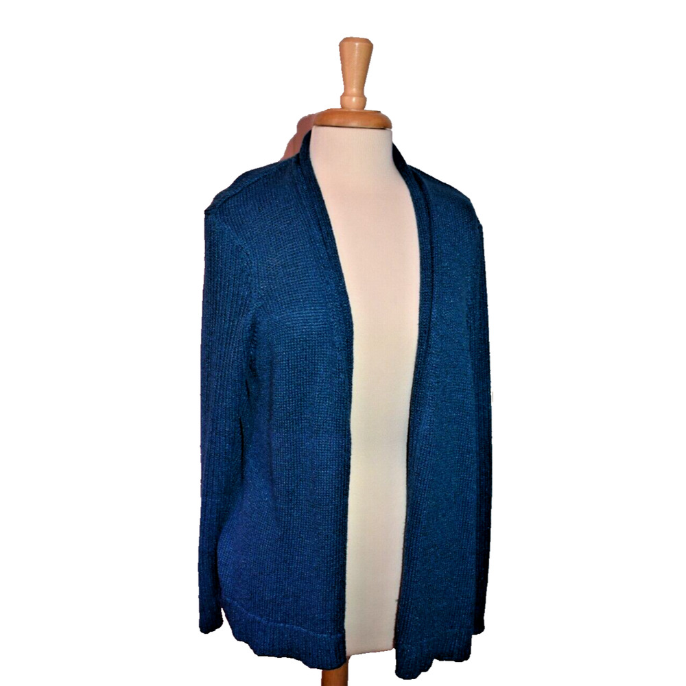 CHICO'S Flowy Open Front Drapey Cardigan Sweater -- Blue -- Large (Chicos 2)